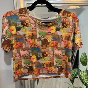 Tropical collage baby tee